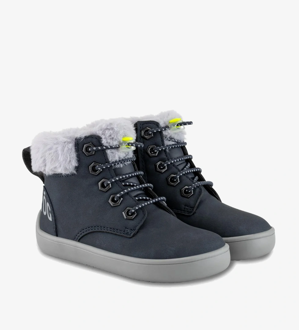 Hopfrög Furry Boots Lacivert Nubuk Barefoot Çocuk Botu model görseli